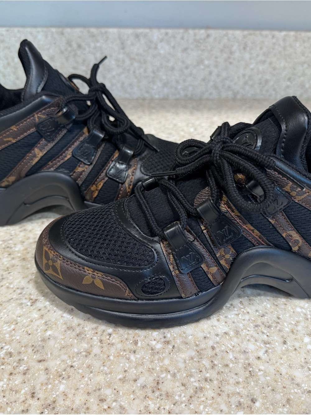 Black Monogram Athletic Sneakers